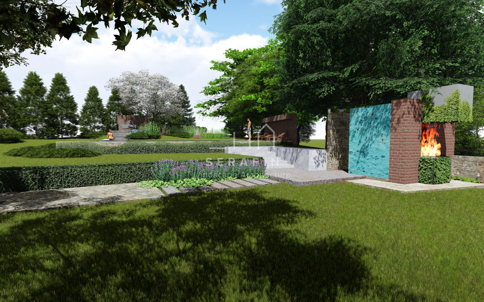 giardino alpino con piscina - 1