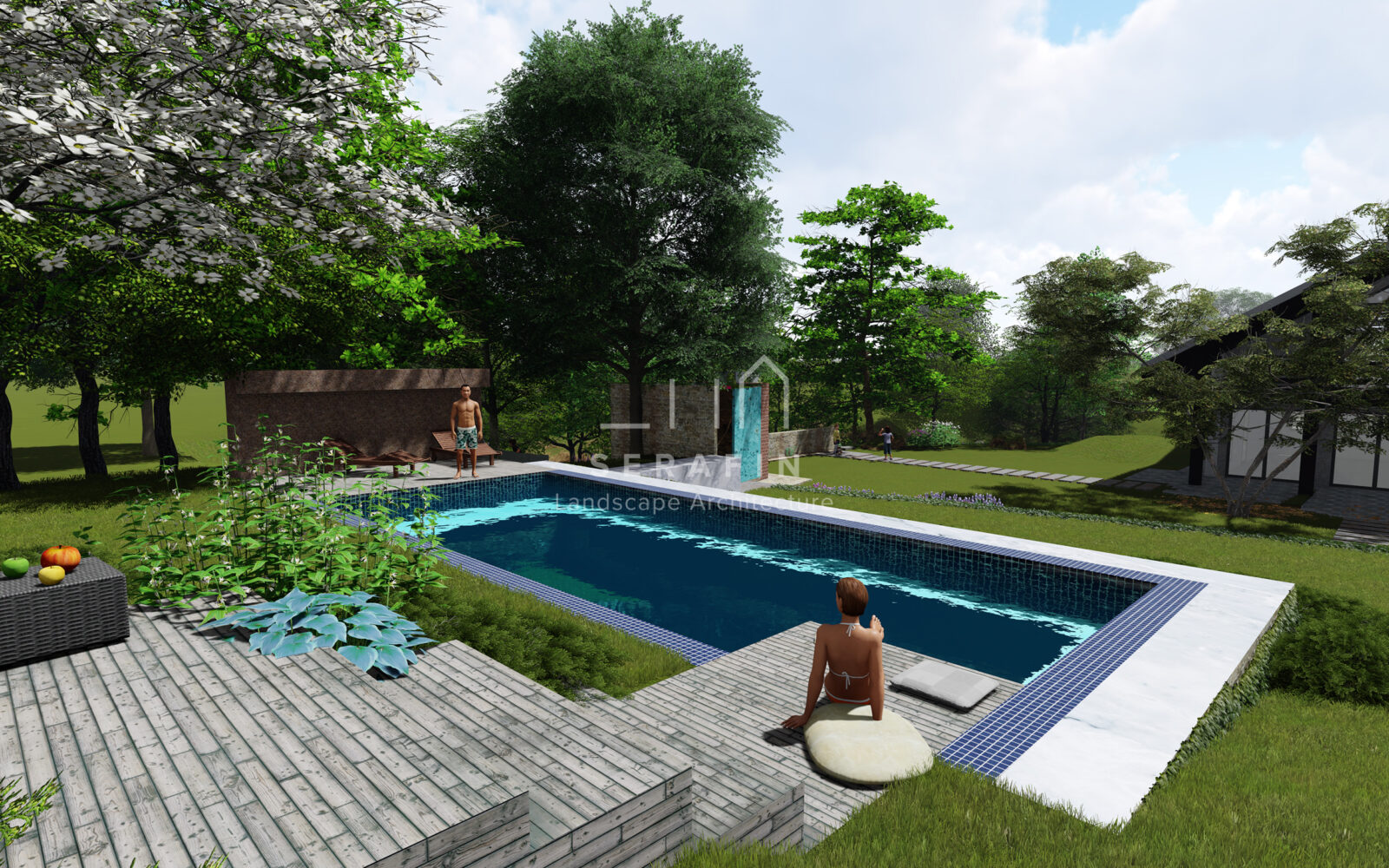 giardino alpino con piscina - 5