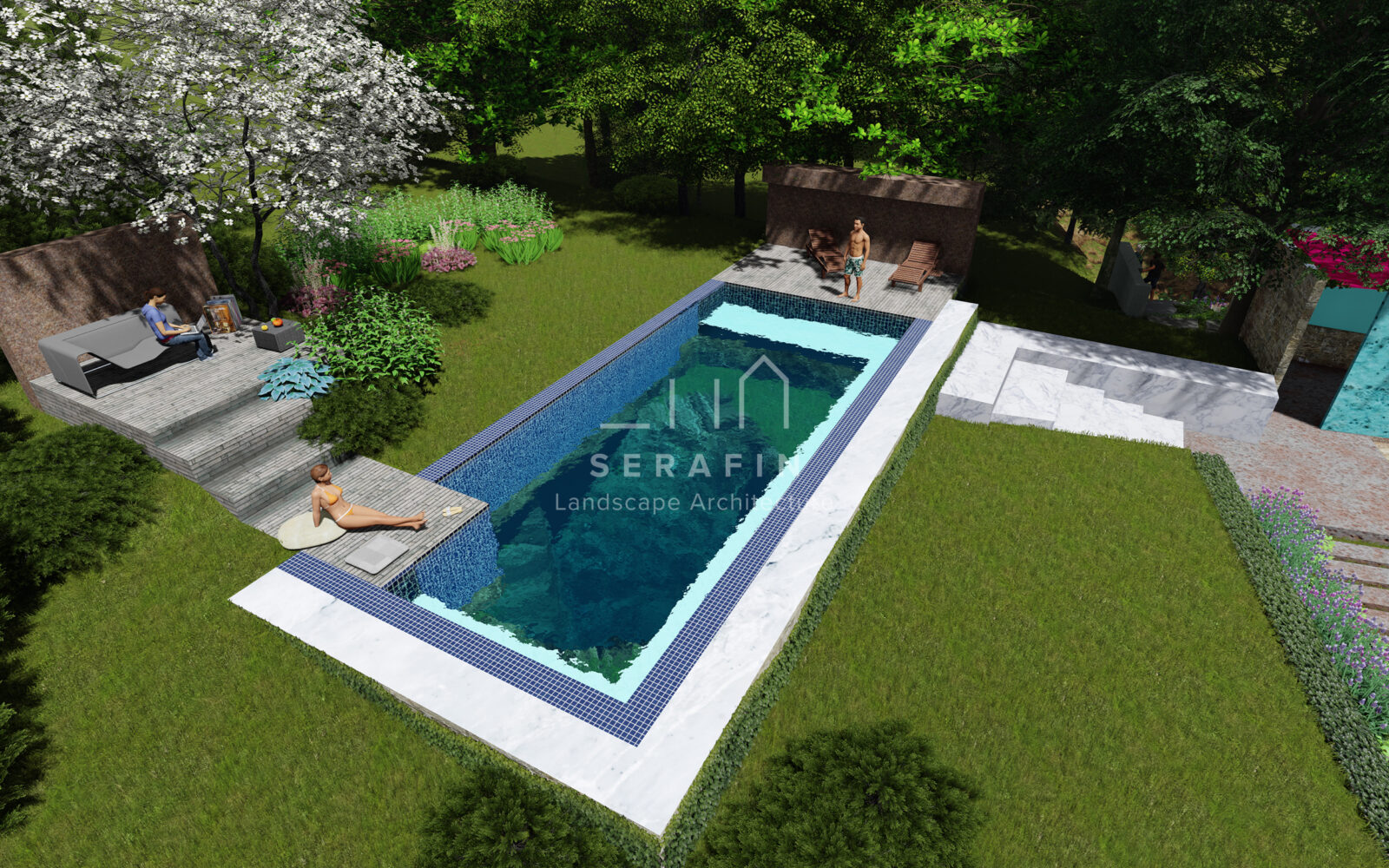 giardino alpino con piscina - 6