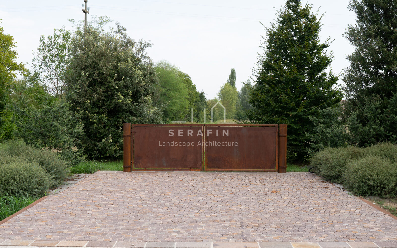 progetto ingresso abitazione privata con siepe campestre - 6