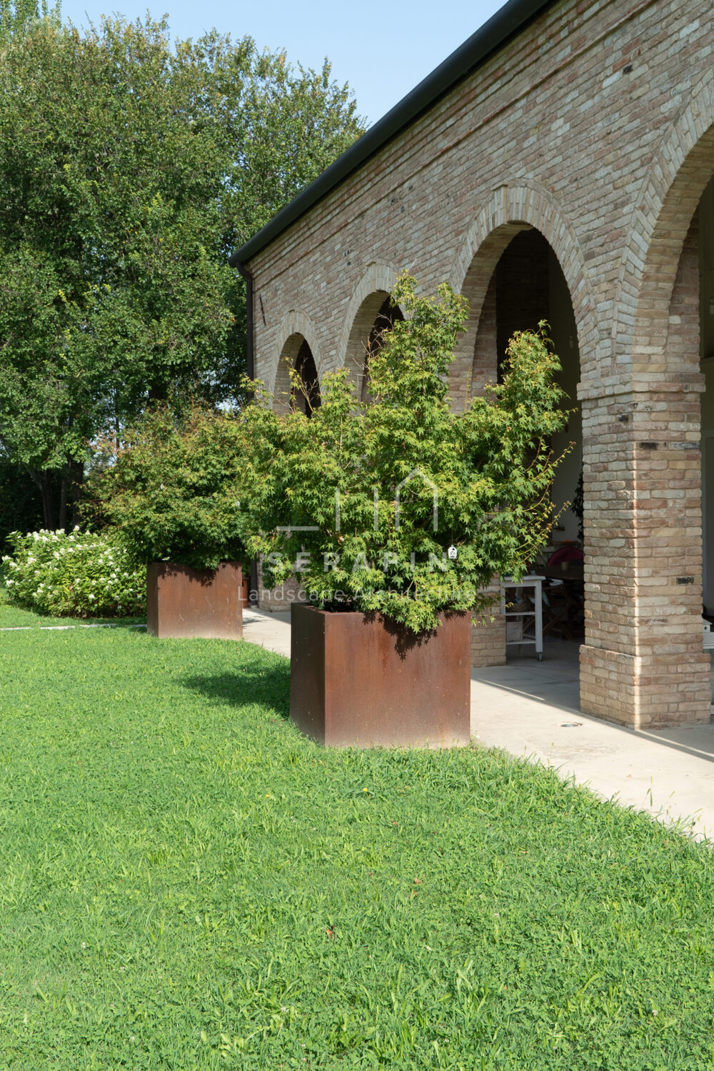 progetto ingresso abitazione privata con siepe campestre - 8