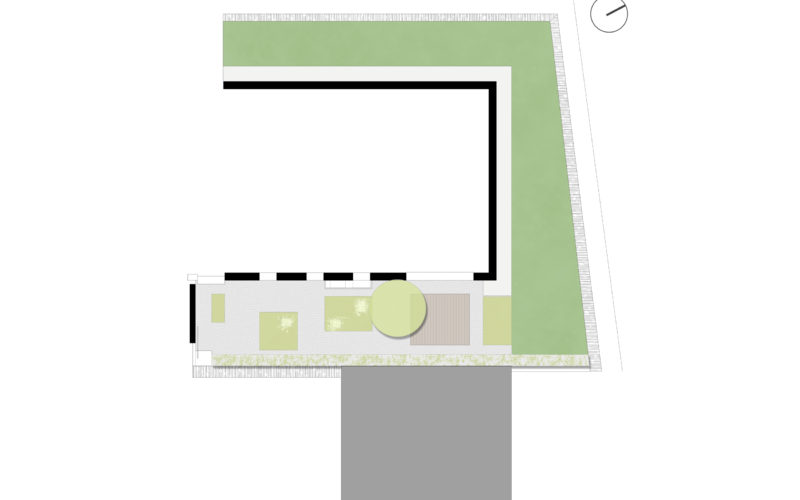 disegno progettuale piccolo giardino privato a Treviso - 1