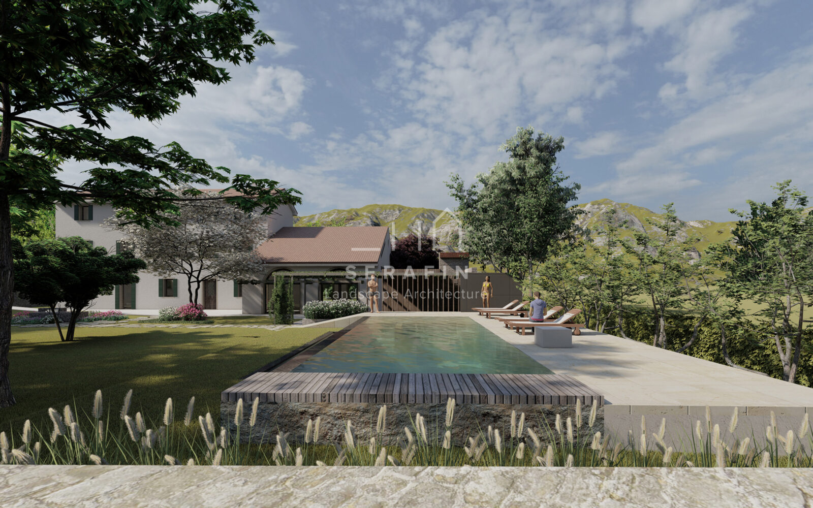 luxury garden with swimming pool and furniture in Vittorio Veneto - 2