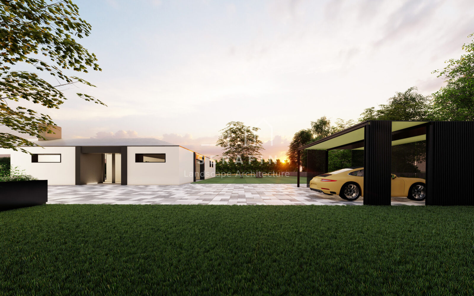 project of a modern garden with swimming pool in the metropolitan city of Venice - 3