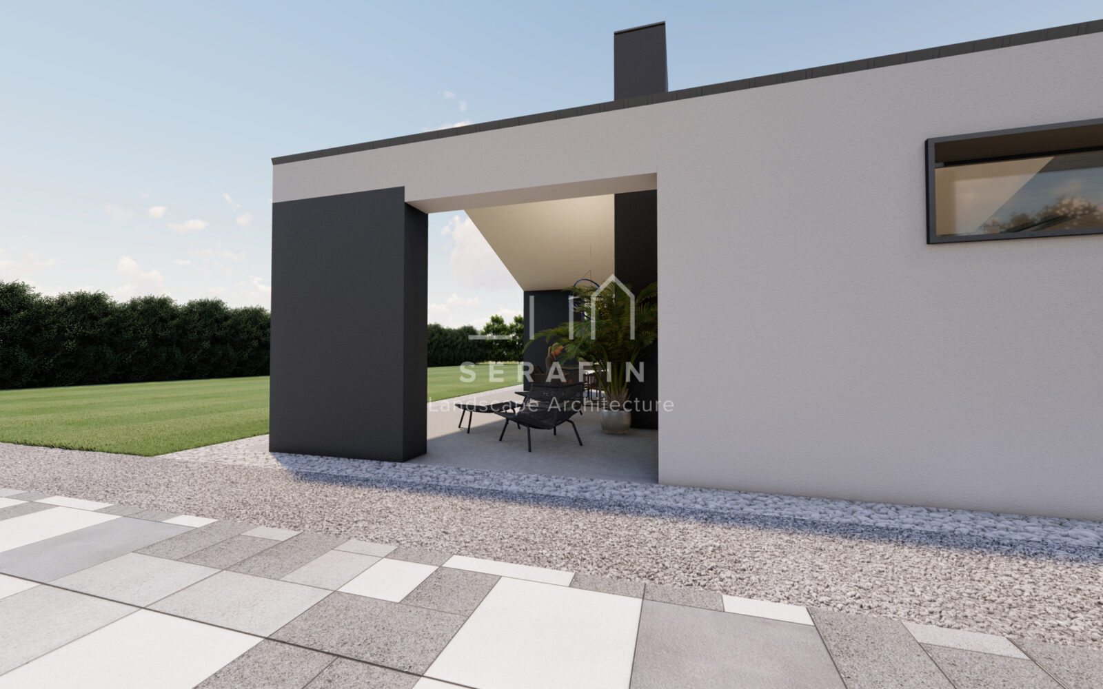 project of a modern garden with swimming pool in the metropolitan city of Venice - 6