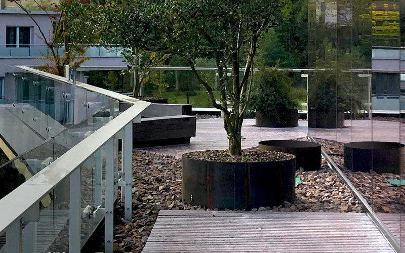 custom garden photo for company headquarters and shops