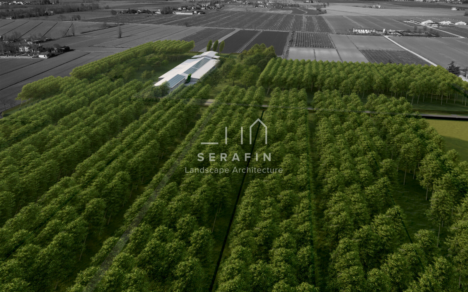 image of a landscape project of an organic chicken farm 2
