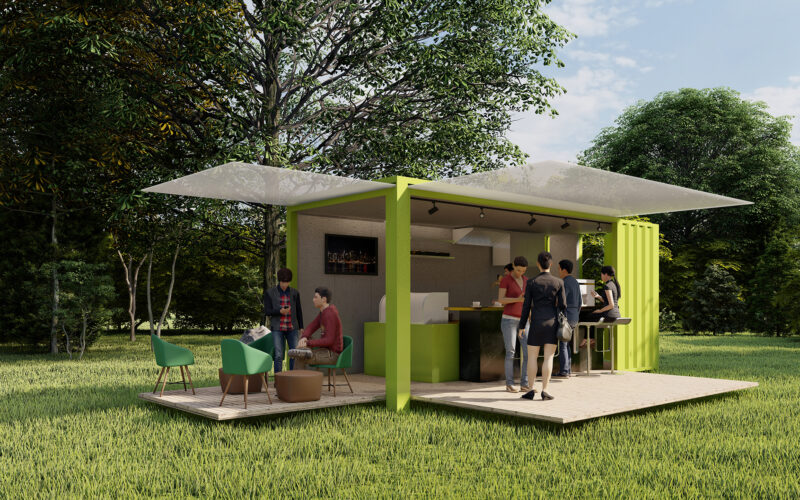 immagine progetto di un container bar