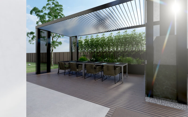 immagine progetto di un giardino privato con living esterno in provincia di Venezia