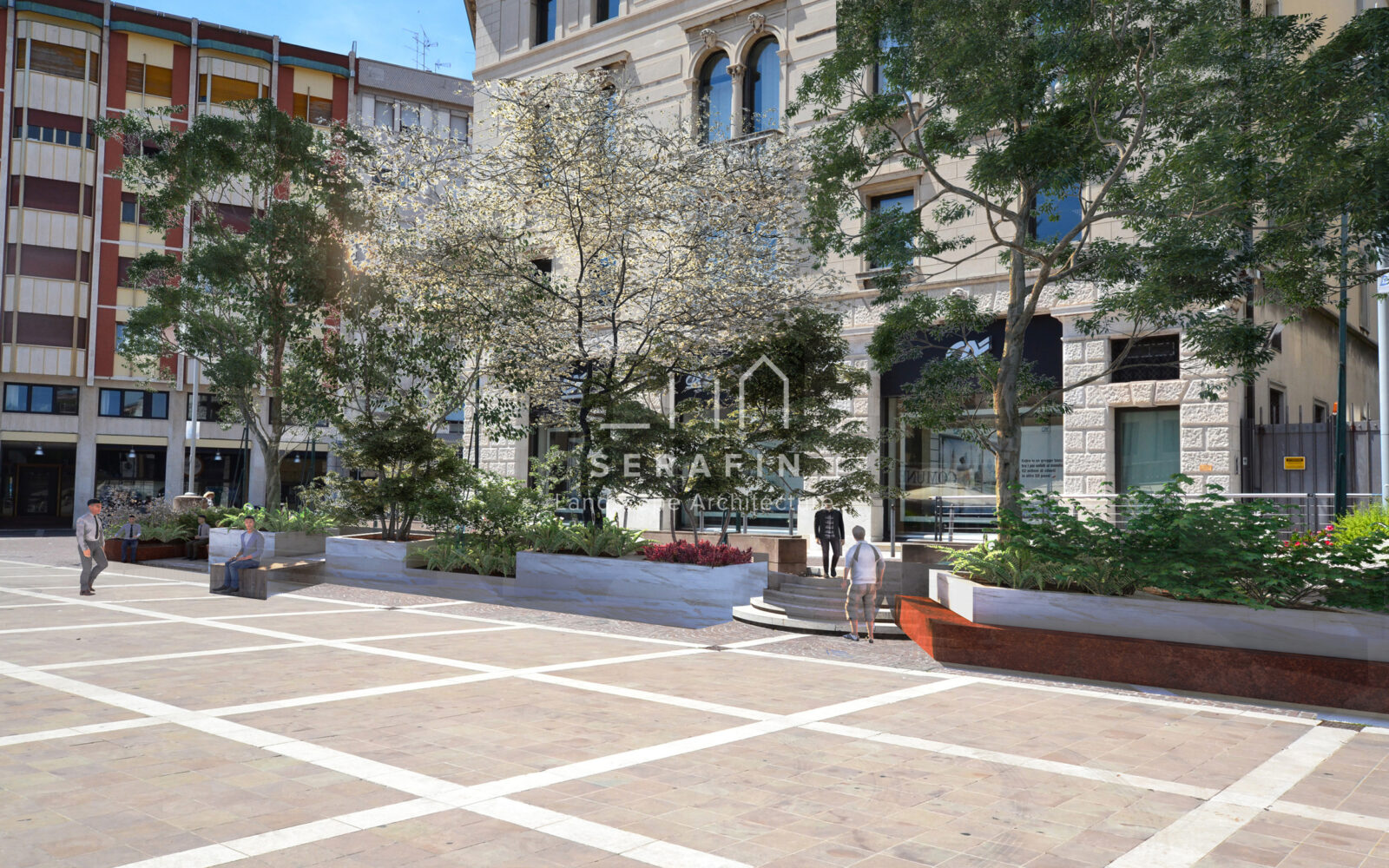 progetto paesaggistico piazza XX Settembre a Pordenone - 2