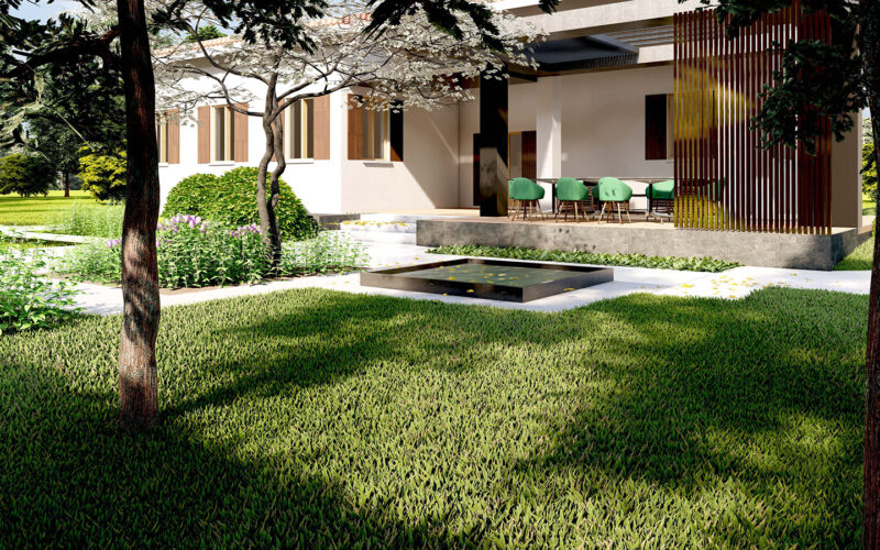 progettazione e realizzazione giardino di lusso a San Biagio di Callalta