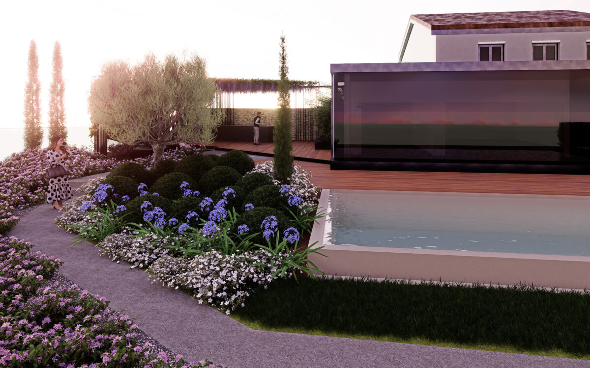 immagine del progetto di un giardino di lusso ad Asolo