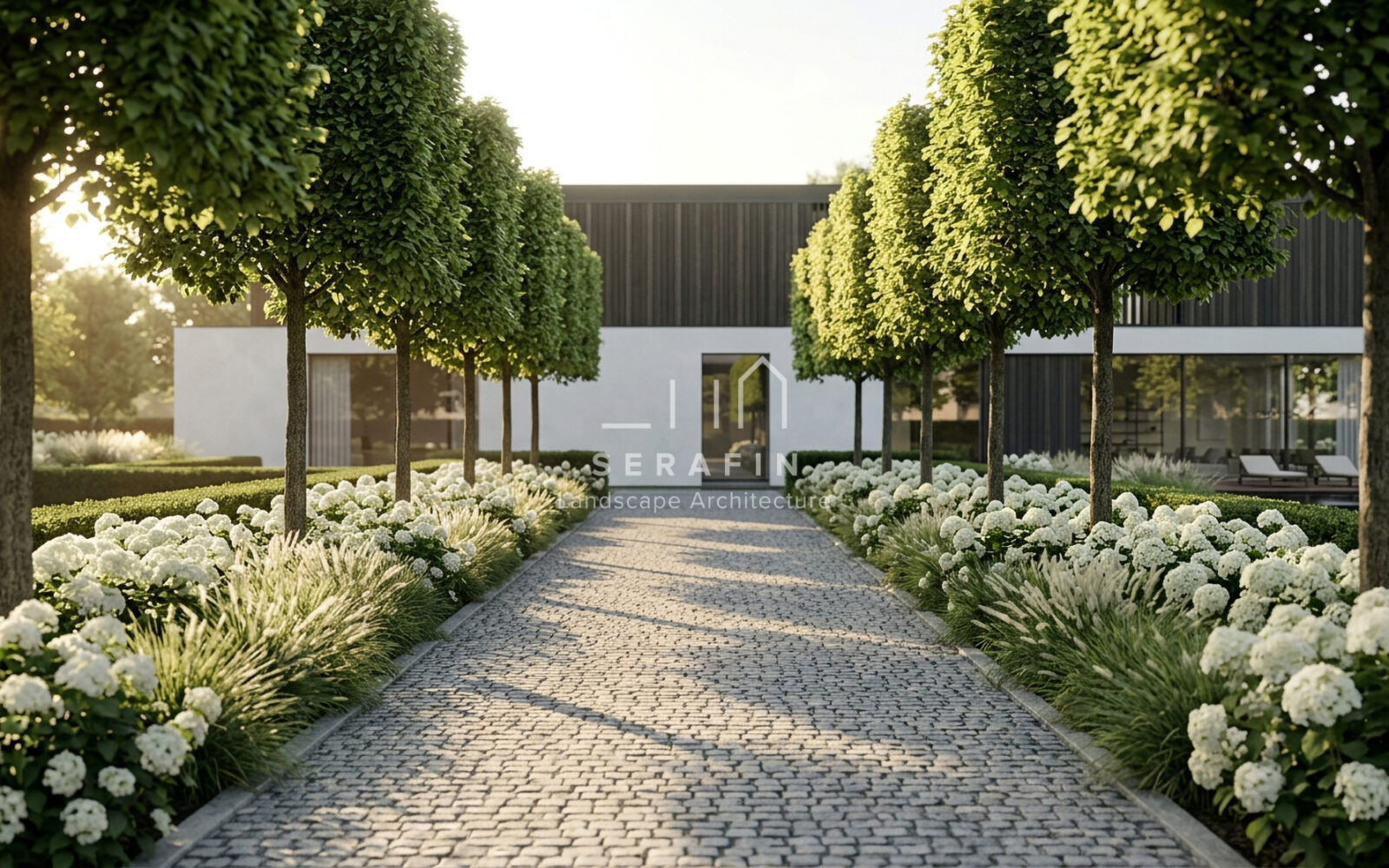 immagine del progetto di un giardino di lusso con piscina a Treviso