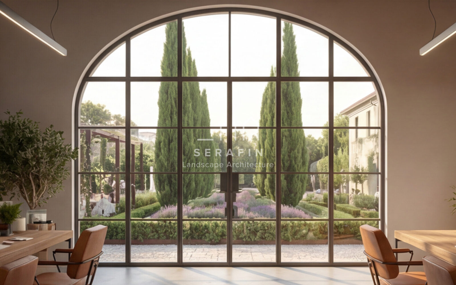 immagine di progetto di restauro di un giardino di un borgo storico veneto