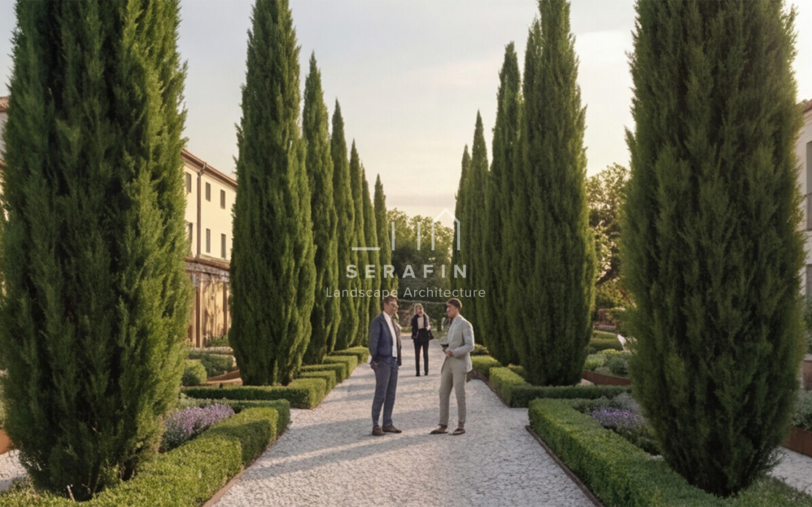 immagine di progetto di restauro di un giardino di un borgo storico veneto